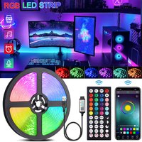 RGB LED Strip Lights Music Sync B V Remote Control Led Ribbon Flexible Lamp For Room Party TV Desk Bedroom Decoration