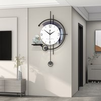 Modern Wall Clock Silent Sweep Movement, Battery-Powered Round Clock For Living Room & Bedroom Decor No-Tick Design, Multiple Sizes & Styles​