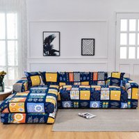 Elastic Sofa Cover Set Full-Cover Slip-Resistant Polyester For Sectional, Loveseat & -Seater Couches Modern Solid Colors & Geometric Prints​