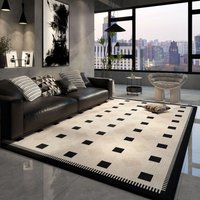 Polyester Loop Pile Rug Stylish Non-Slip Carpet For Living Room & Bedroom Multiple Sizes & Colors, GeometricStripedCheckered Patterns, Washable