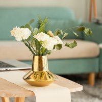 Luxury Ceramic Vase Set - Handcrafted Electroplated Floral Centerpiece For Home Decor, Wedding & Gifting SilverGold, LargeSmall