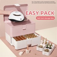 Sets & Kits Manicure Tool Box Manicure Lamp Nail Glue Toy Storage Box Portable Double Layer Home Store Multifunctional