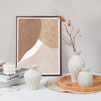 Modern Minimalist Ceramic Vase Set -Piece Water Ripple Vases For FreshDried Flowers In White & Black