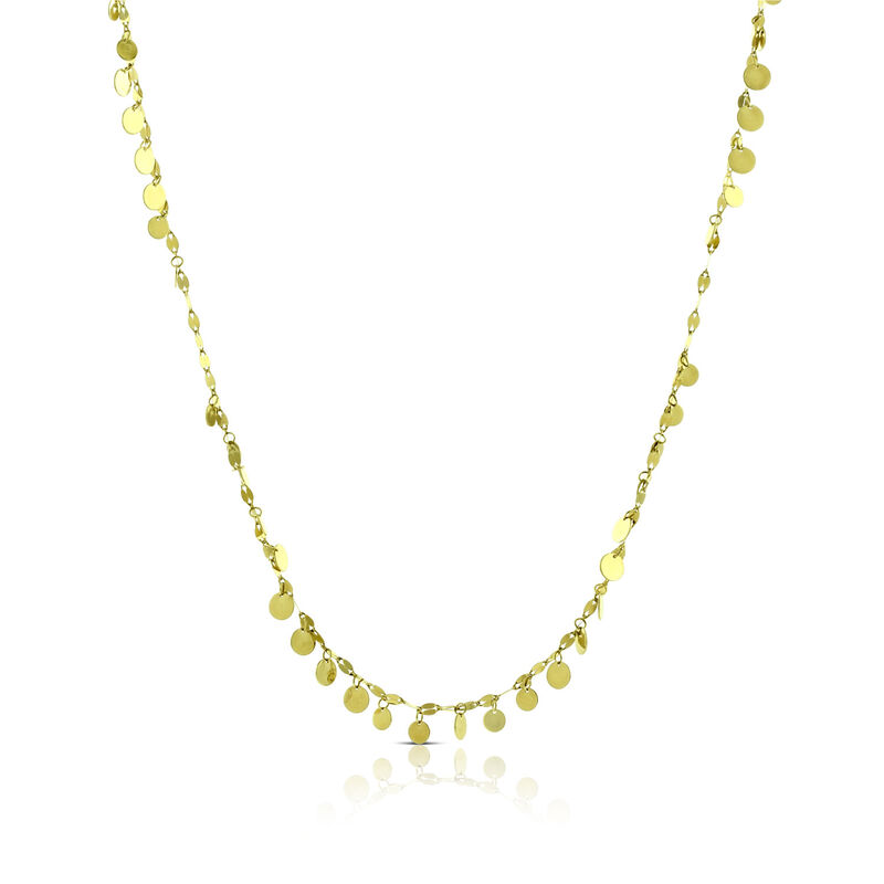 Mirror Multi-Disc Dangle Necklace K, ",YG, Womens