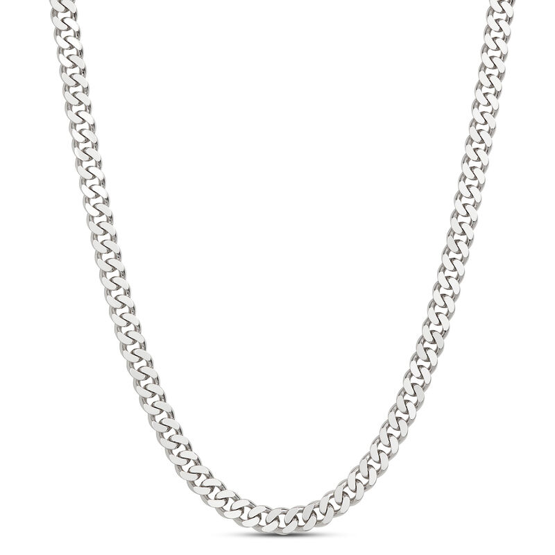 Toscano -Inch Mirror Curb Necklace, K White Gold,WG|BGND " .GM
