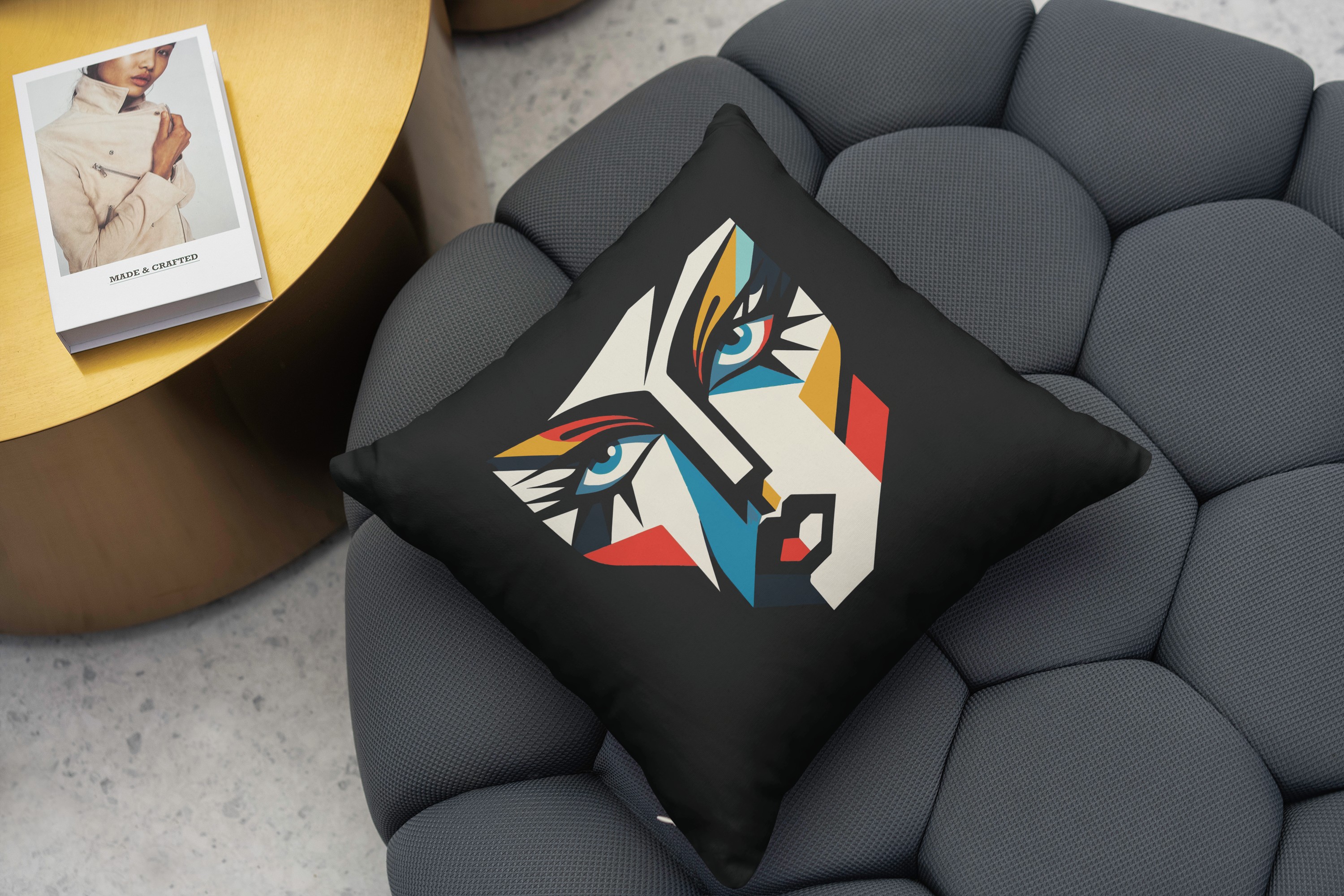 Gift the Edge Geometric Glamour Art Cushion - X