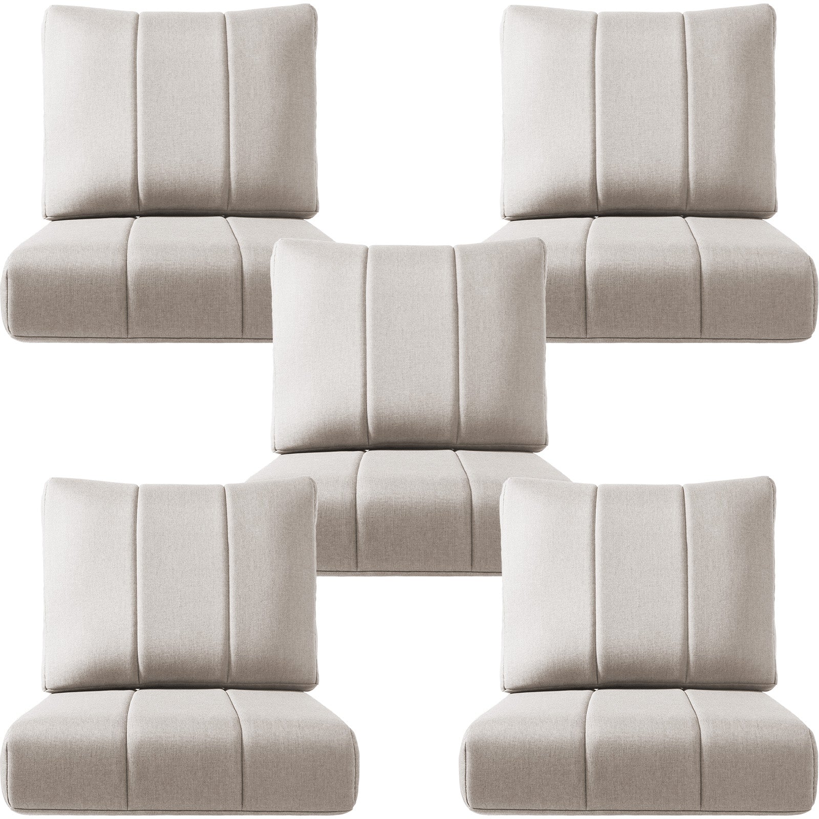 Luxury Patio Seat Cushion Set of "x"x" Water-Resistant Cushions for Patio Chairs, Sofas & Outdoor Sectionals