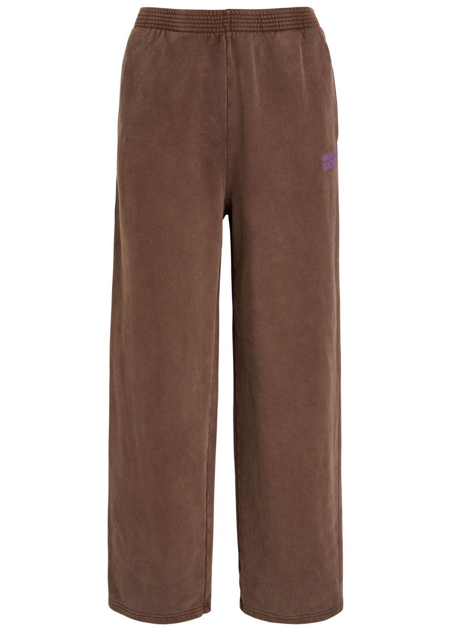 American Vintage Plizzy Logo-print Cotton Sweatpants - Light Brown - M M