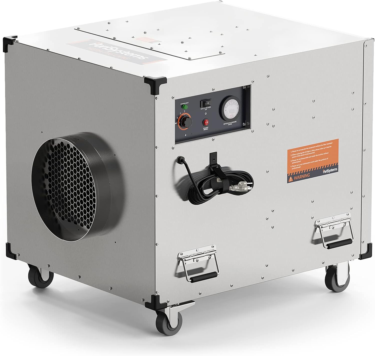 HEPA Pro UVIG Commercial Air Scrubber stage filtration system, Stainless Steel UV-C Light