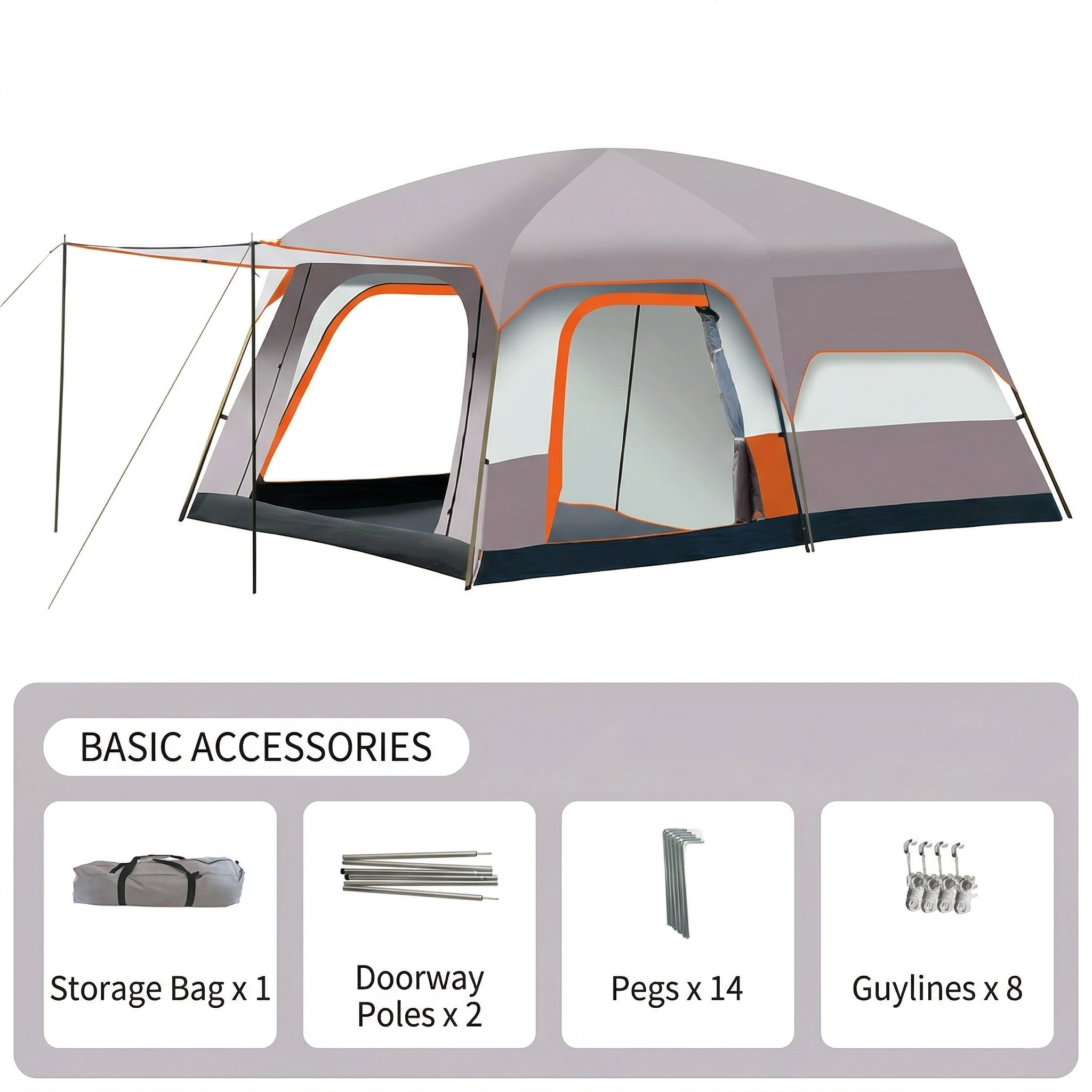 Large Tent - Person -Bedroom -Living Room, Waterproof TearShield Camping