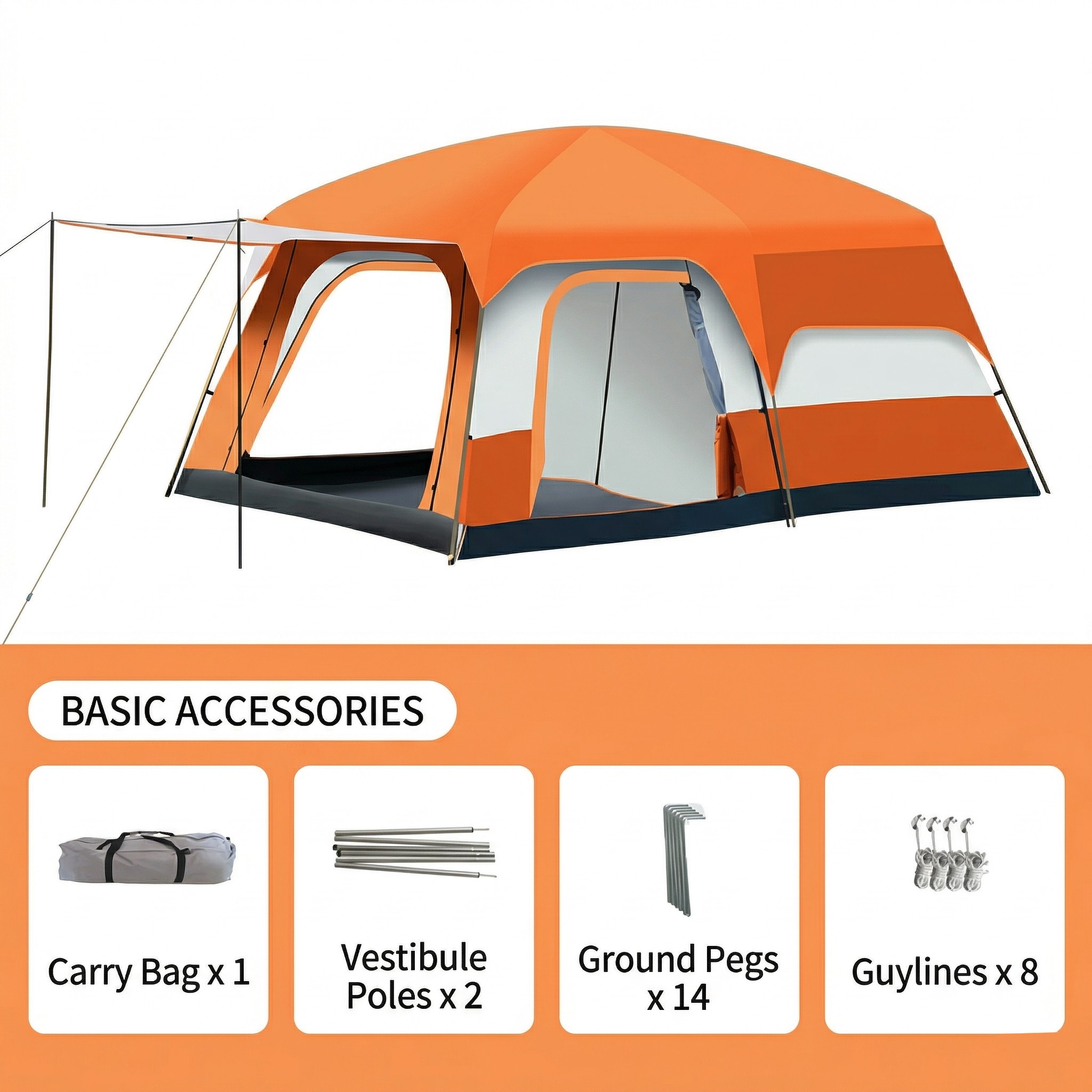 Large Tent - Person -Bedroom -Living Room, Waterproof TearShield Camping