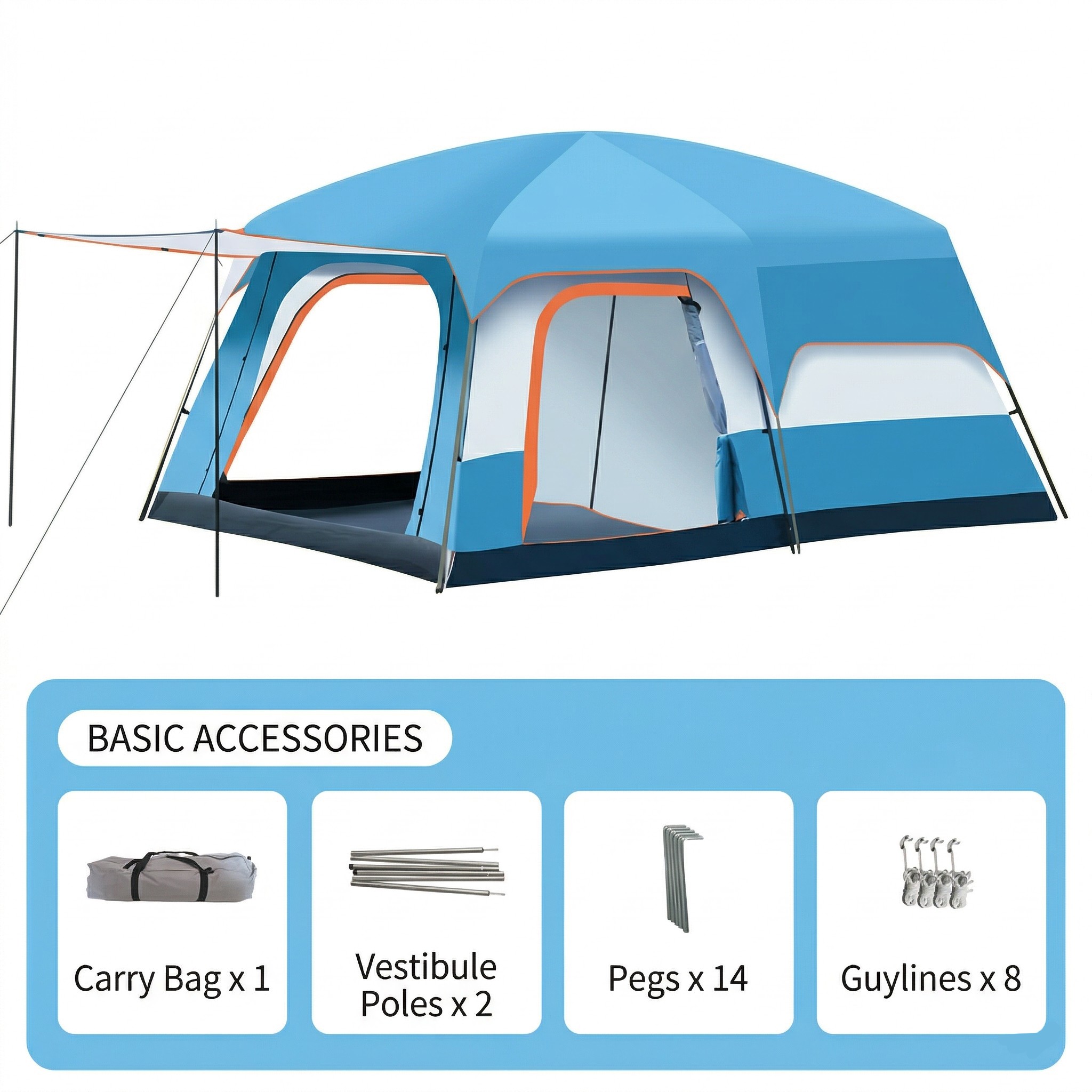 Large Tent - Person -Bedroom -Living Room, Waterproof TearShield Camping