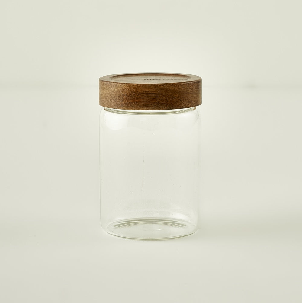 Austin Glass Storage Jar with Wooden Lid - . fl oz
