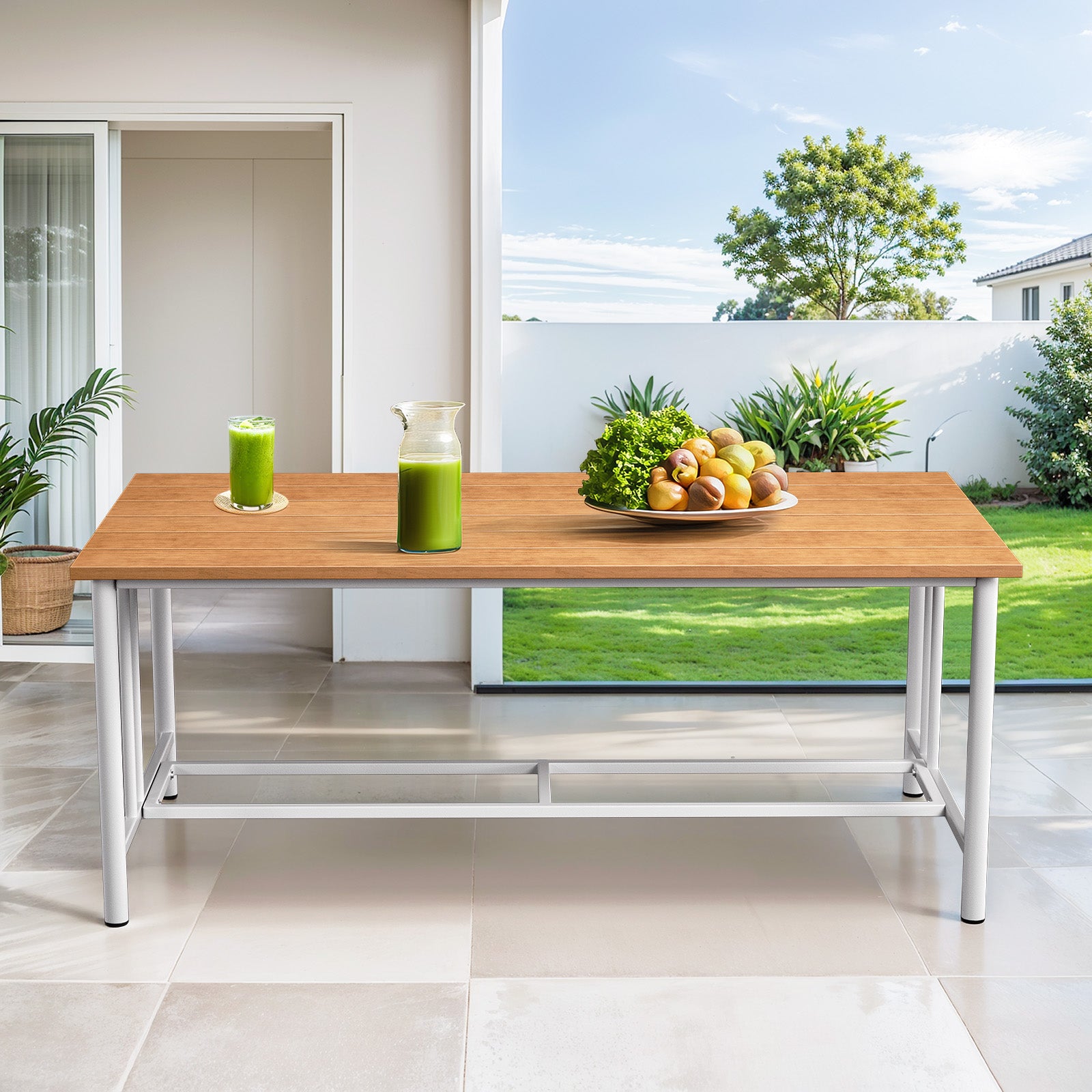 Outdoor Coffee Table Polywood Slat, Drainage Gaps, LB, BINGLI Series