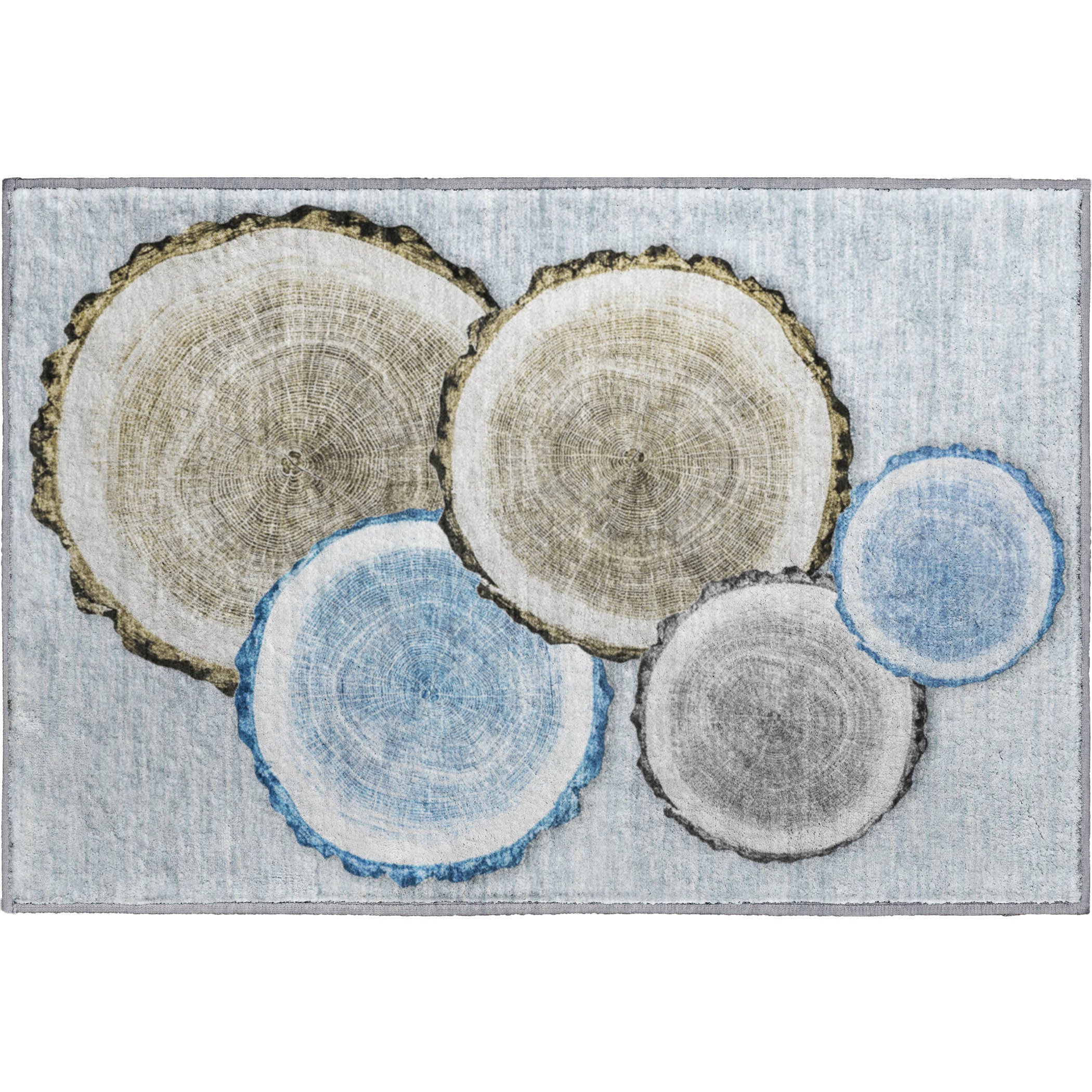 Dublin Machine Washable Transitional Blue Rug - Rectangle '" x '"