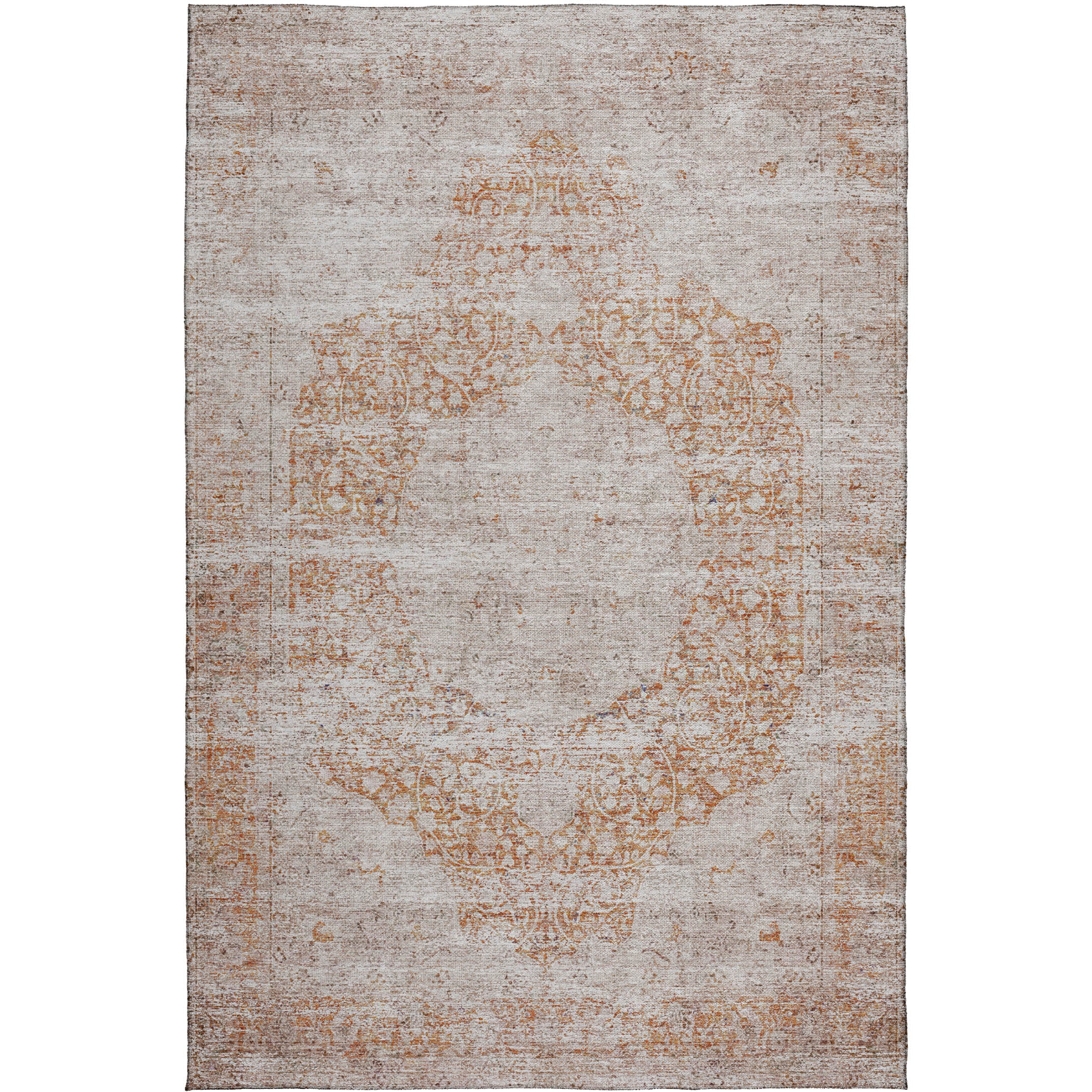 IndoorOutdoor Traditional KJ Copper Orange Rug - Rectangle ' x '