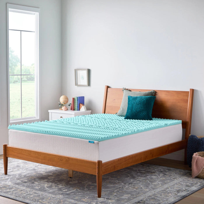 -Zone Cooling Gel and Green Tea Infused Memory Foam Mattress Topper - .-Inch King