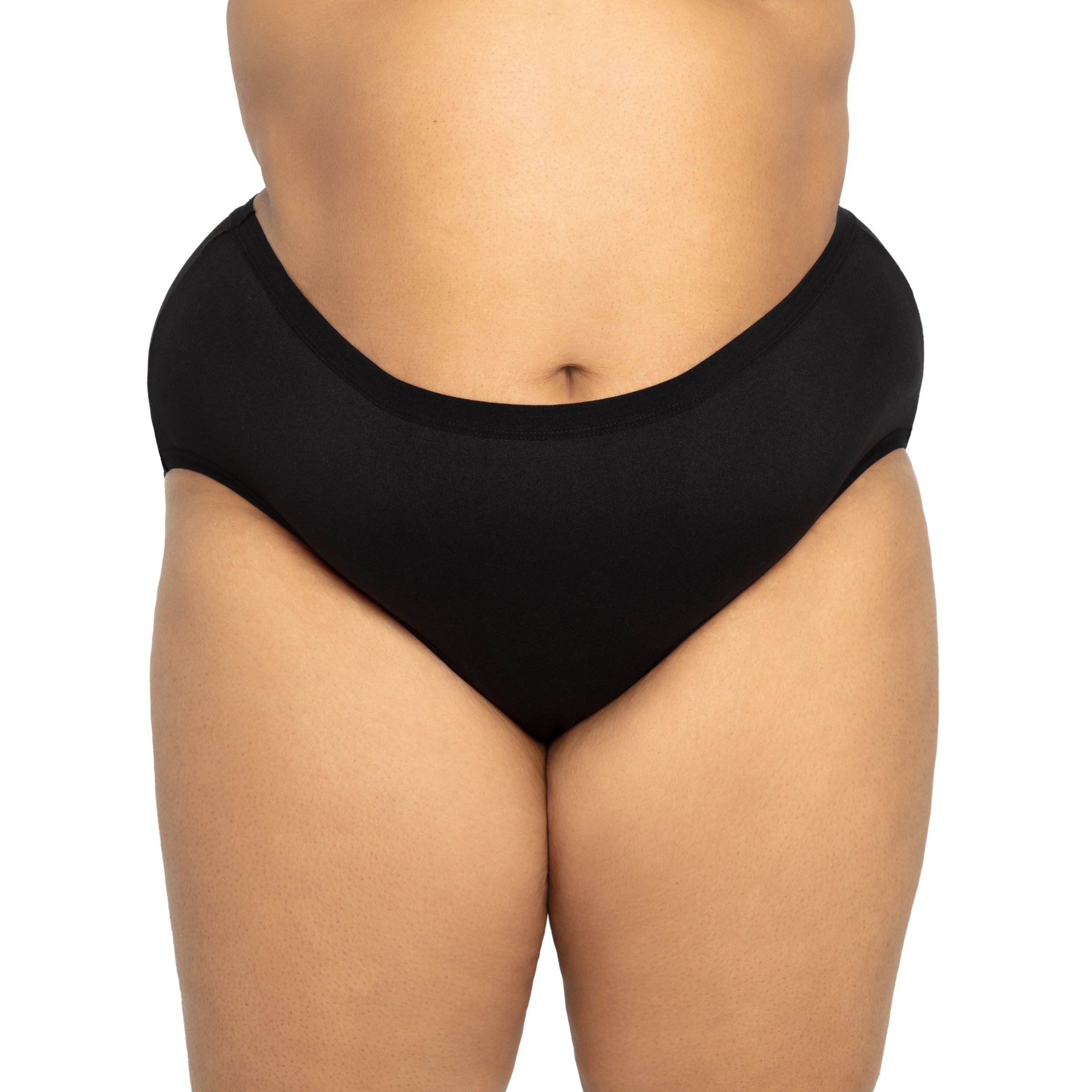 The High Waisted Pee. in Microfiber For Light Leaks - Black X