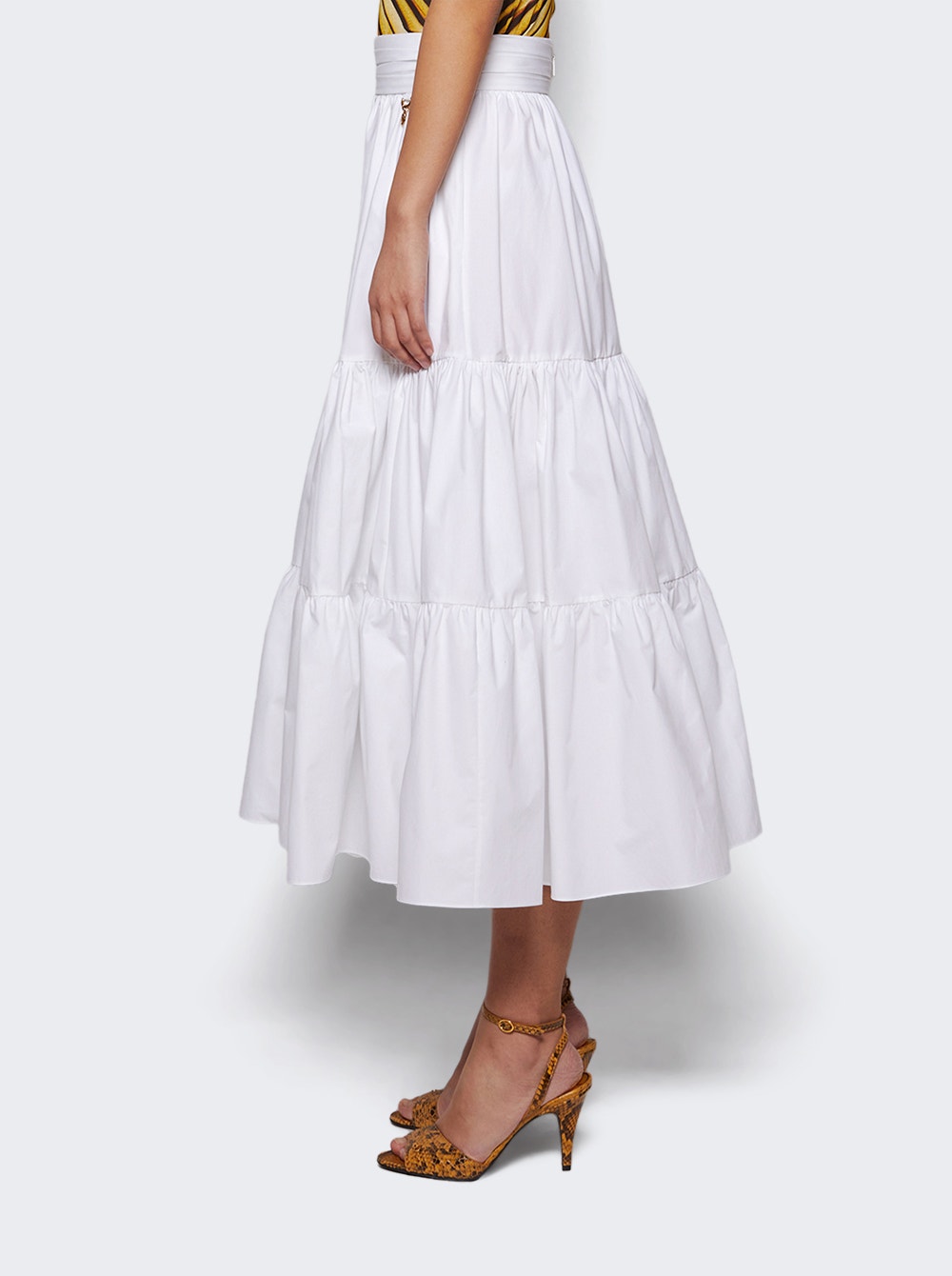 Skirt With Monogram Mirror Snake Charm White