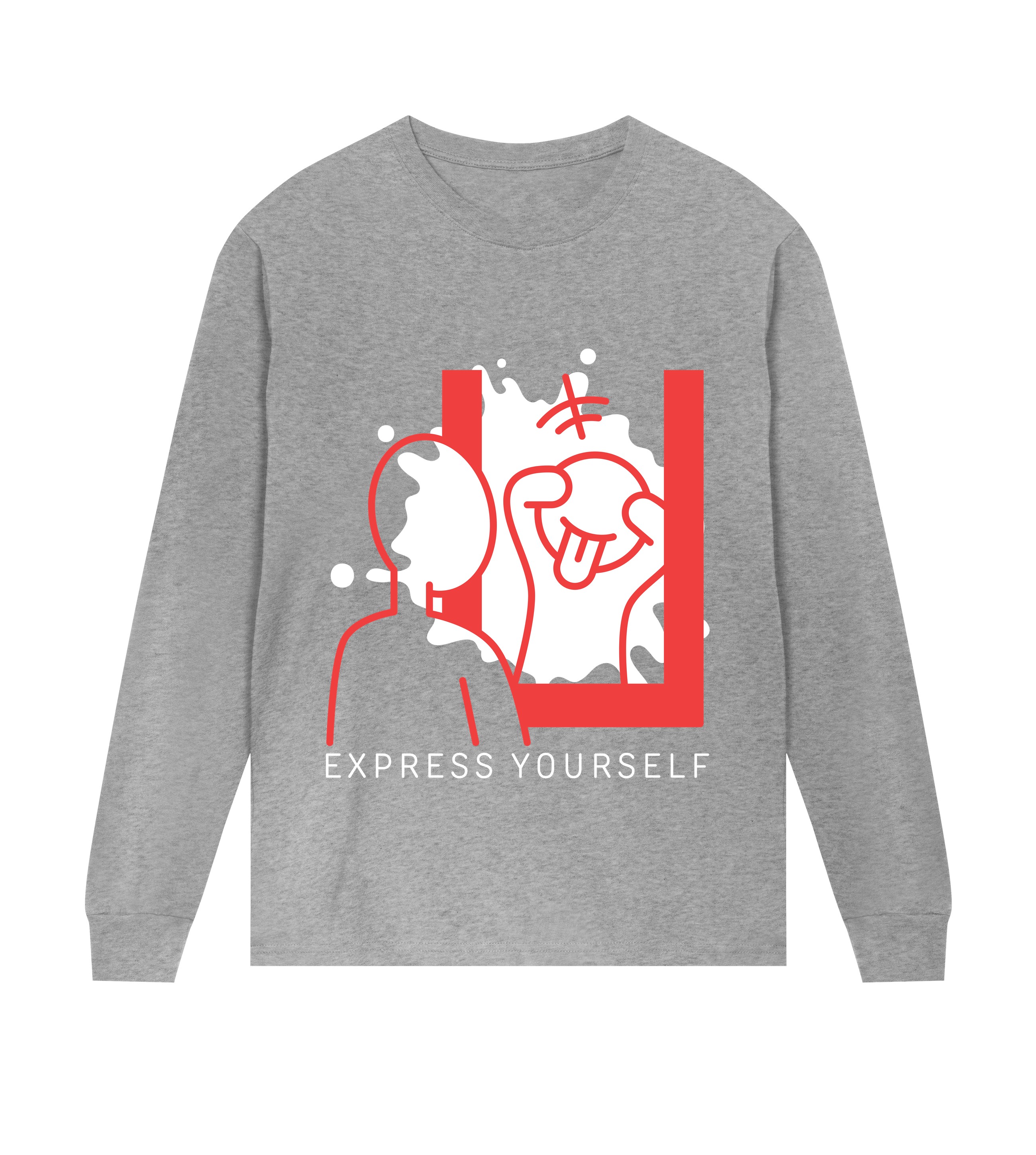 Mirror Moments - Fun and Bold Tee - Grey melange men