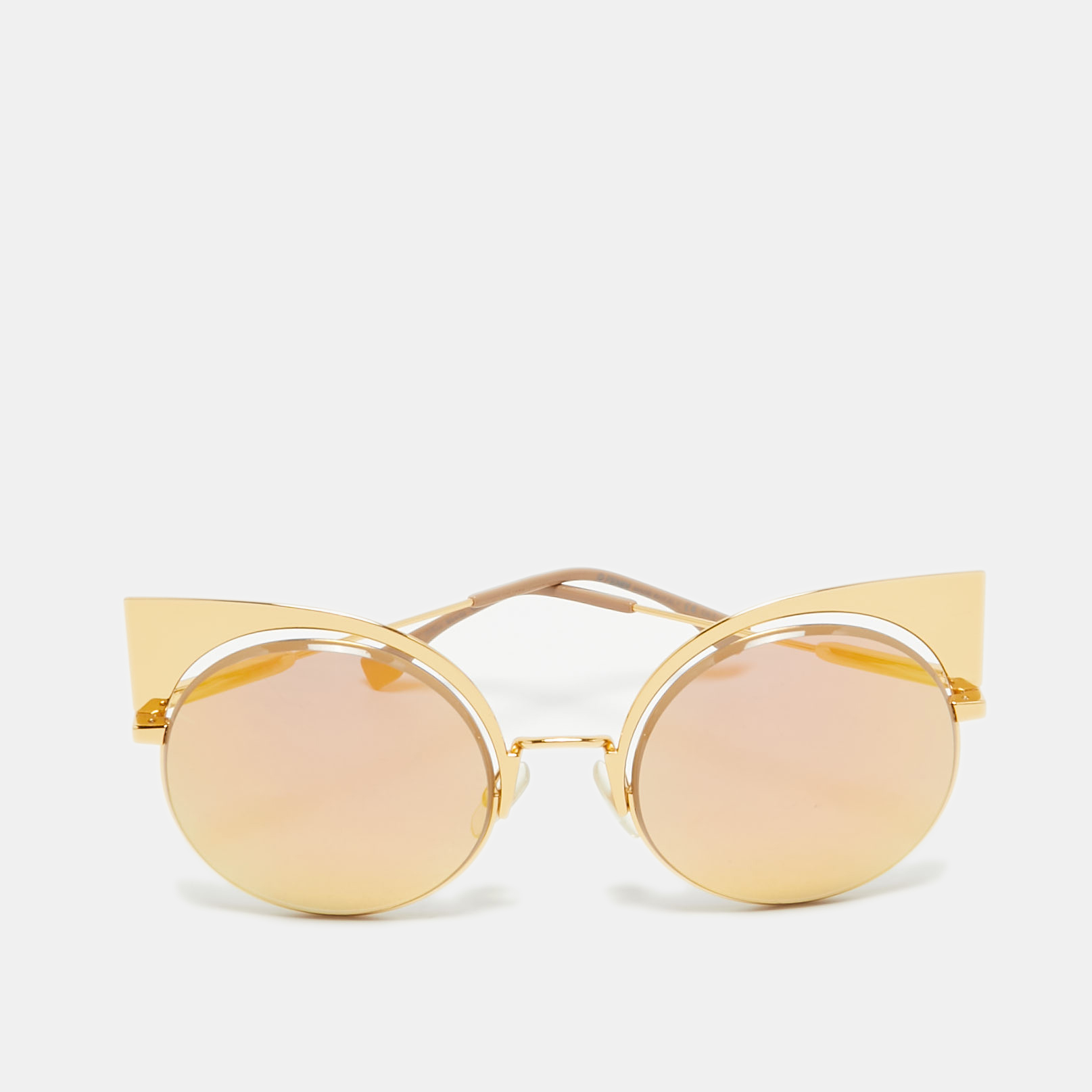 Fendi Gold FF S Mirror Ca Eye Sunglasses