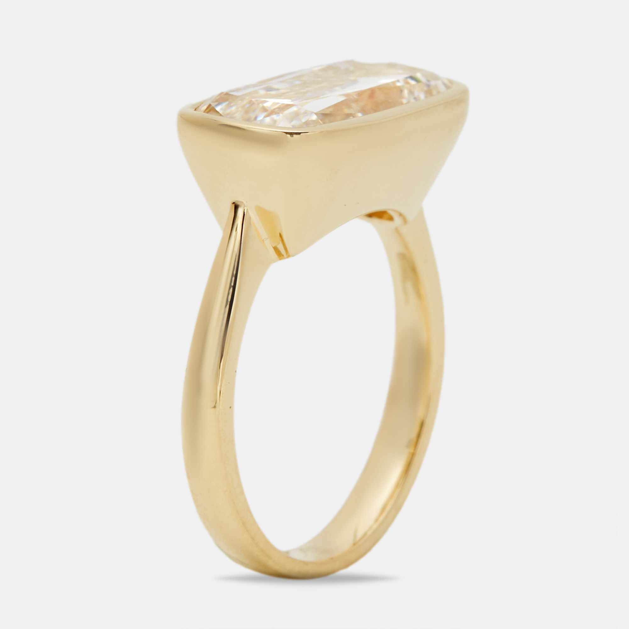 . cts Elongated Cushion k Yellow Gold Lab Grown Diamonds Ring