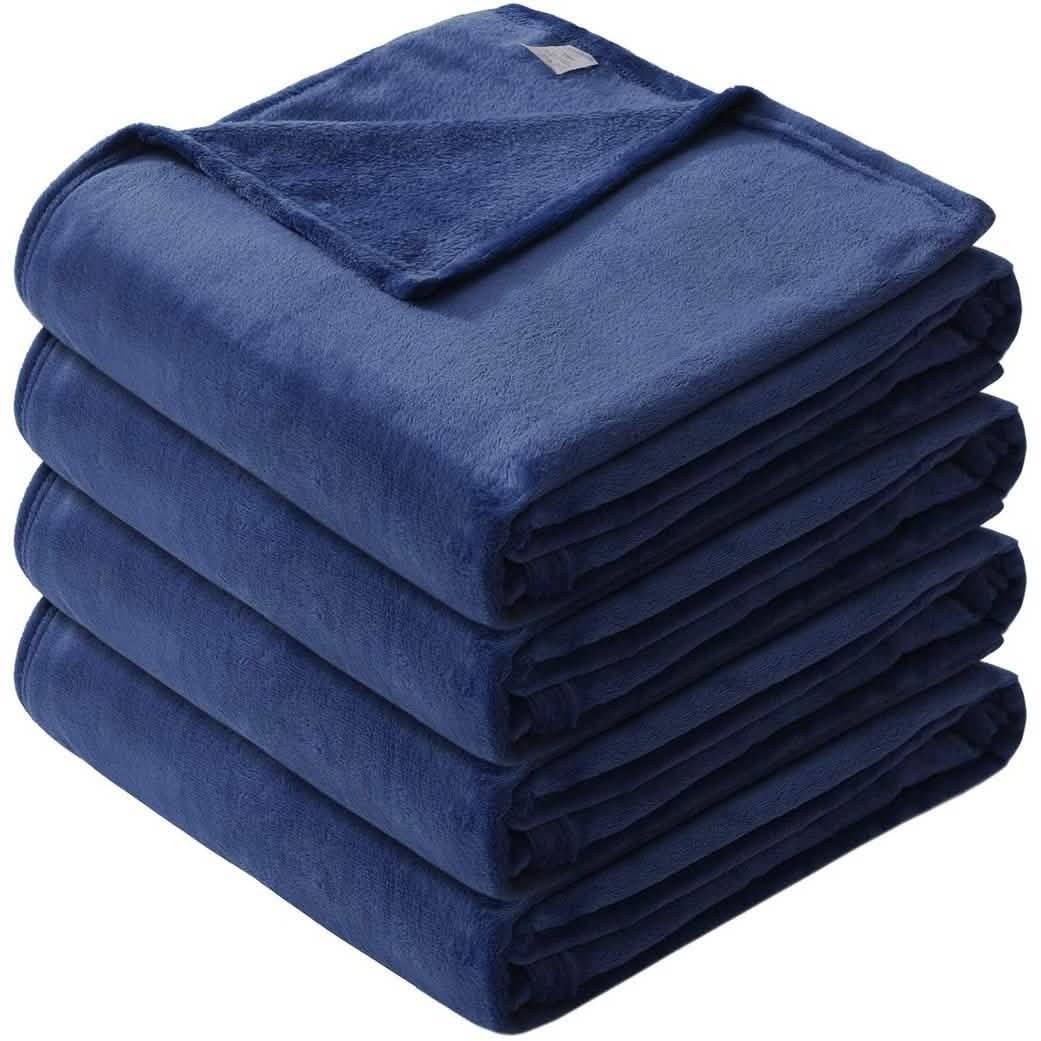 Microfiber Soft Fleece Blanket -Comfy for All Seasons - Throw Navy