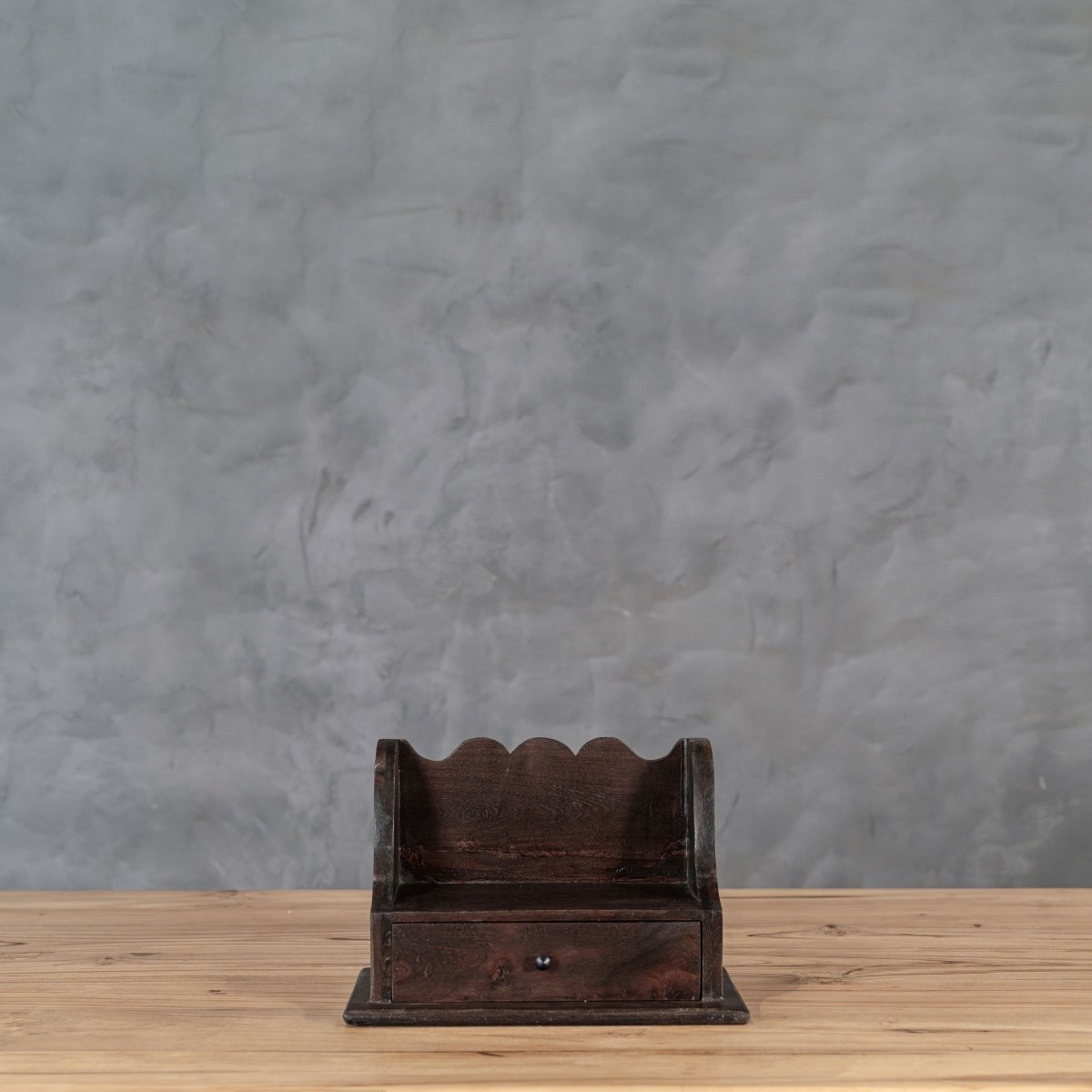 Rustic Wooden Wall Organizer - . Light Walnut