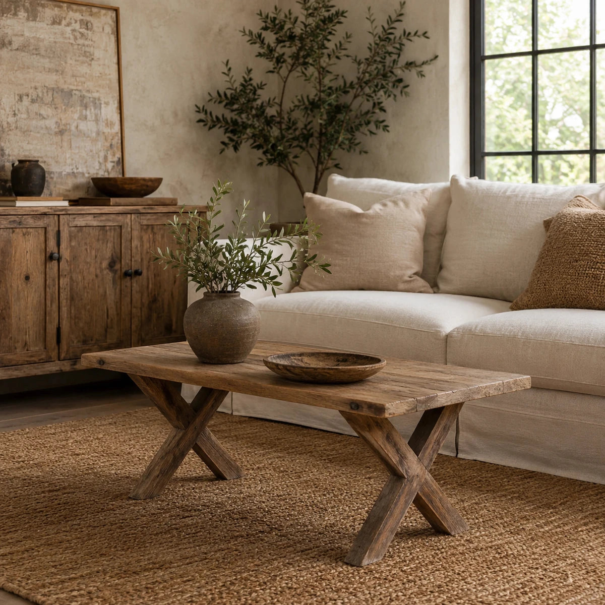 The Crossroad Coffee Table - ** Inches Natural + Leqar