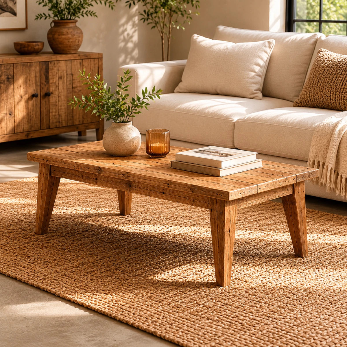 Timeless Tappered Coffee Table - ** Inches Bleach + Leaqer