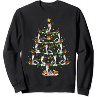 Husky Dog Lover Xmas Lighting Siberian Husky Christmas Tree Sweatshirt