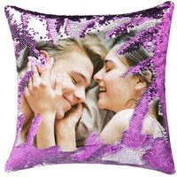 Custom Sequin Pillow with Favourtie Photo Comfy Cushion