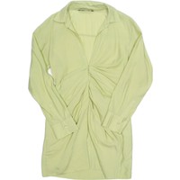 ZARA Womens Shirt Dress Green Long Sleeve Knee Length