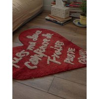 Heart Shaped Rug Red