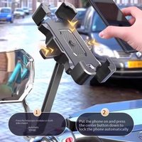 Universal Motorcycle Bike Phone Mount Holder For Delivery Riders - Handlebar & Mirror Mount, Anti-Shock & ° Rotation BlackRedBlue