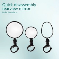 Universal Bike Rearview Mirror - Wide-Angle Convex Glass Mirror For E-Bikes & Mountain Bikes RoundOval, -Pack-Pack