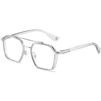 Fashion New Me Wome Metal Glasses Retro Double Bridges Ati Blue Light Computer Mirror Readig ad Playig Games Eye