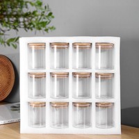 Tea Canister Sealed Container Grain Storage Jar Transparent Glass Bottle Set